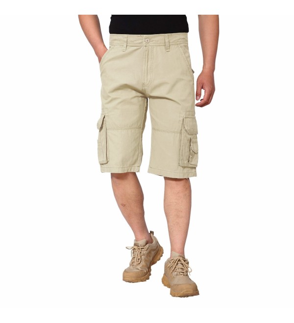 Men's Casual Cotton Cargo Shorts Outdoor Loose Fit With Multi Pockets ...