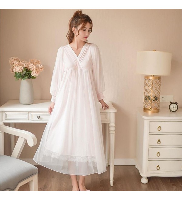 Victorian Nightgown Princess Sleepwear Nightdress - Light Pink ...