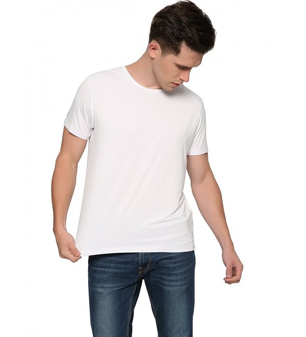 Men's Basic Crew Neck Short Sleeve T-Shirt - White - C7185Z3TI07